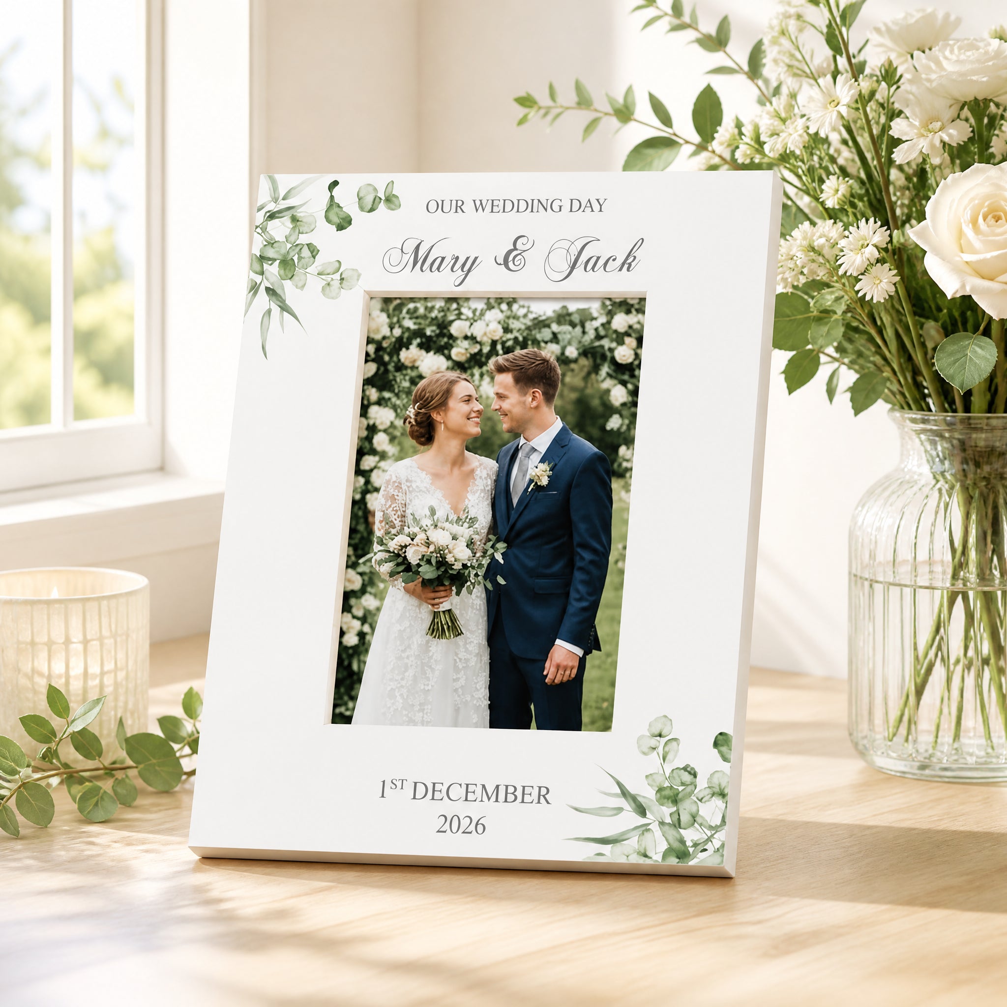 Personalised On Our Wedding Day Elegant Photo Frame Gift For Couple Photo Frame ukgiftstoreonline