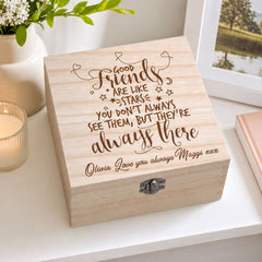 Personalised Keepsake Box - Custom Engraved Wooden Photo Storage Gift For Friendship Keepsake Memory Box ukgiftstoreonline
