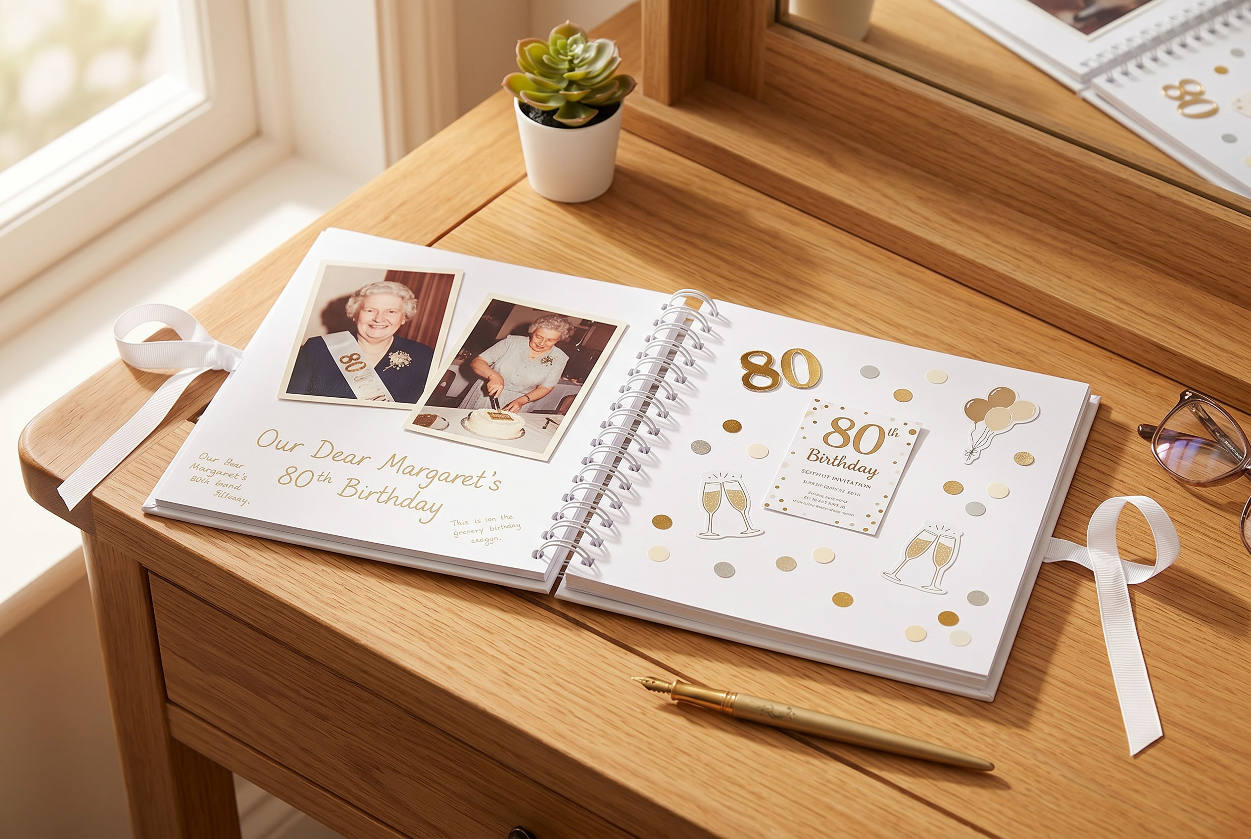 Personalised 80th Birthday Blue Balloon Guestbook Scrapbook Photo Album Scrapbook ukgiftstoreonline