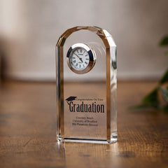 Personalised Graduation Crystal Glass Clock Gift Memory Keepsake Personalised Crystal Glass ukgiftstoreonline