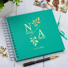 Personalised  Wedding Guest Book Reception Guestbook With Initials and Names
