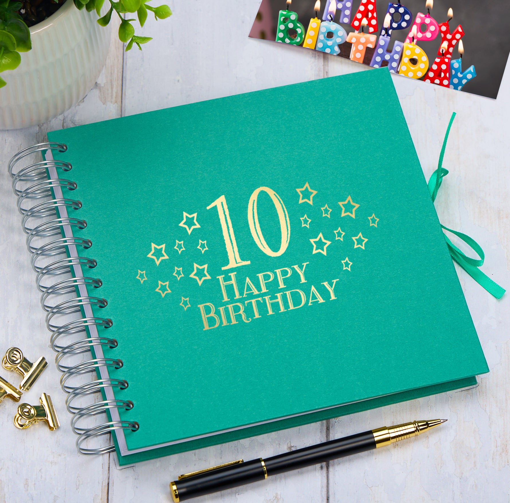 10th Birthday Memory Scrapbook Album With Star Design Various Colours Available