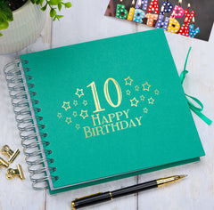 10th Birthday Memory Scrapbook Album With Star Design Various Colours Available