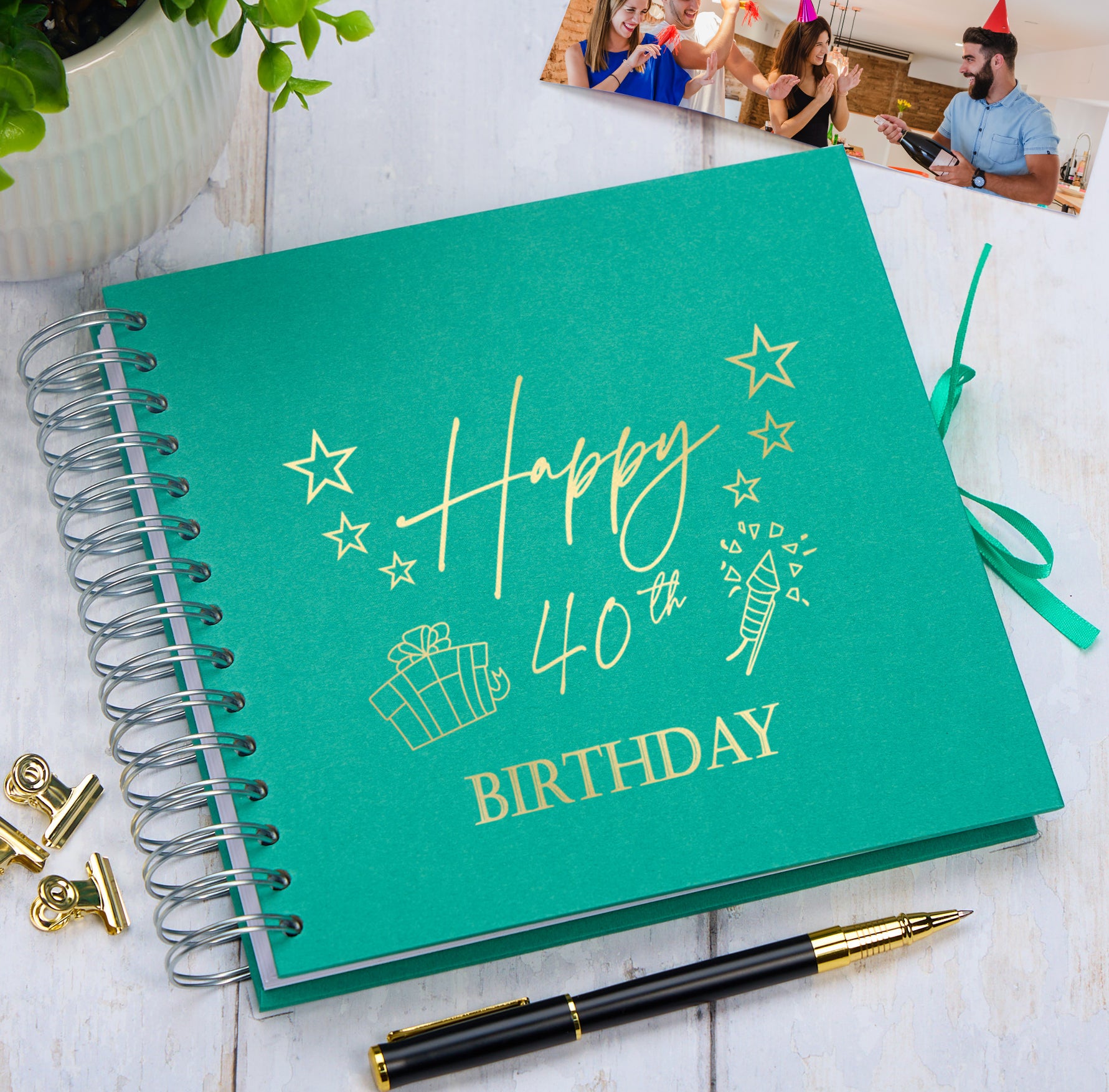 40th Birthday Memory Scrapbook Album With Present Design Various Colours Available