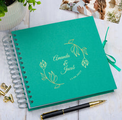 Personalised  Wedding Guest Book Reception Guestbook Flowers and Names