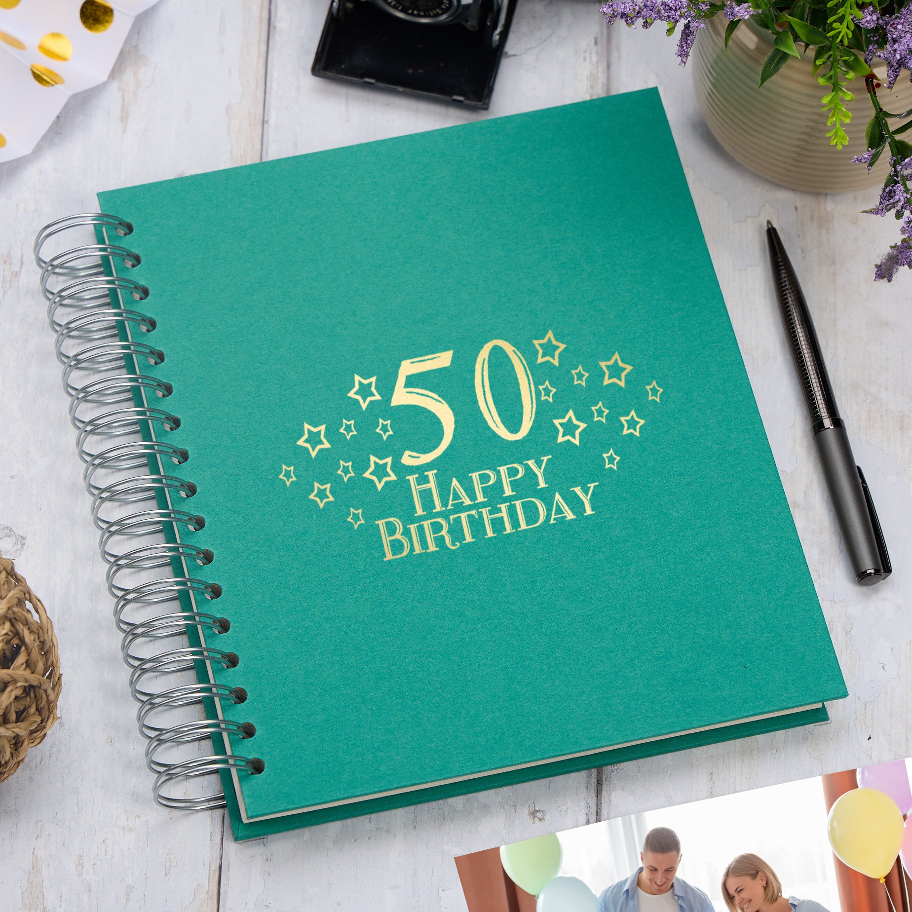 Large 50th Birthday Photo Album Memory Keepsake Gift With Stars  Multiple Colours