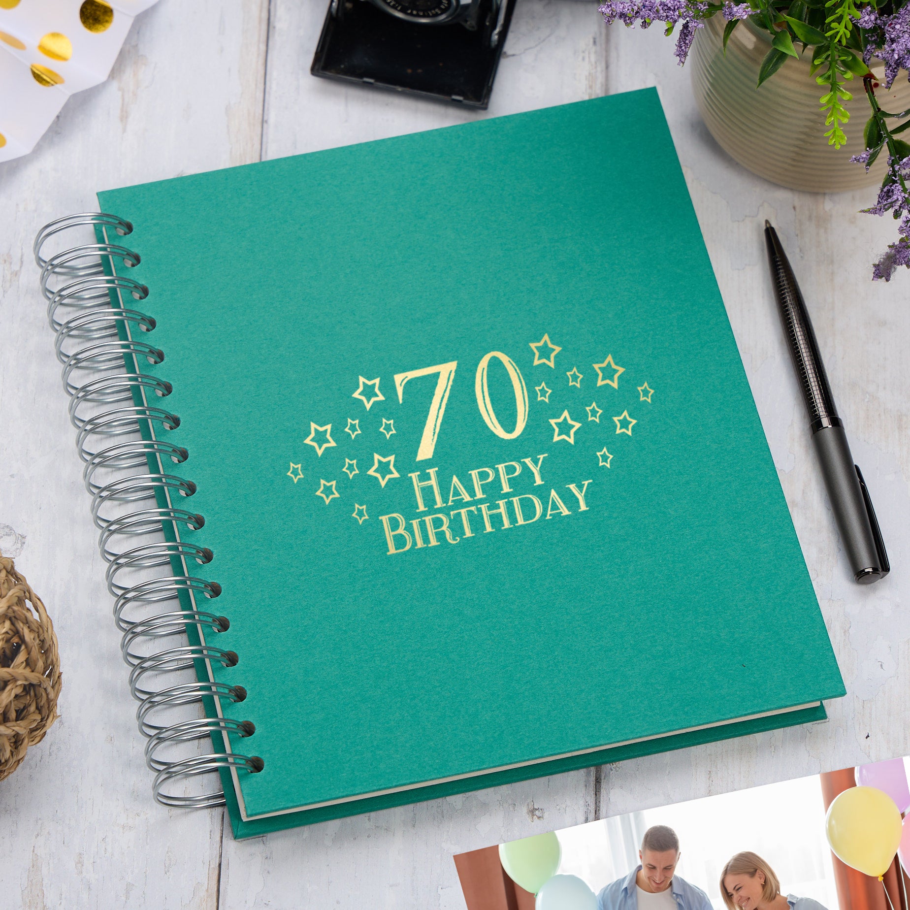 Large 70th Birthday Photo Album Memory Keepsake Gift With Stars Multiple Colours