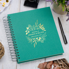 Personalised Large Wedding Photo Album With Flowers, Leaves and Names