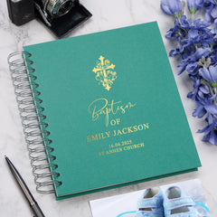 Personalised Baptism Day Photo Album With Multiple Colours and Cross