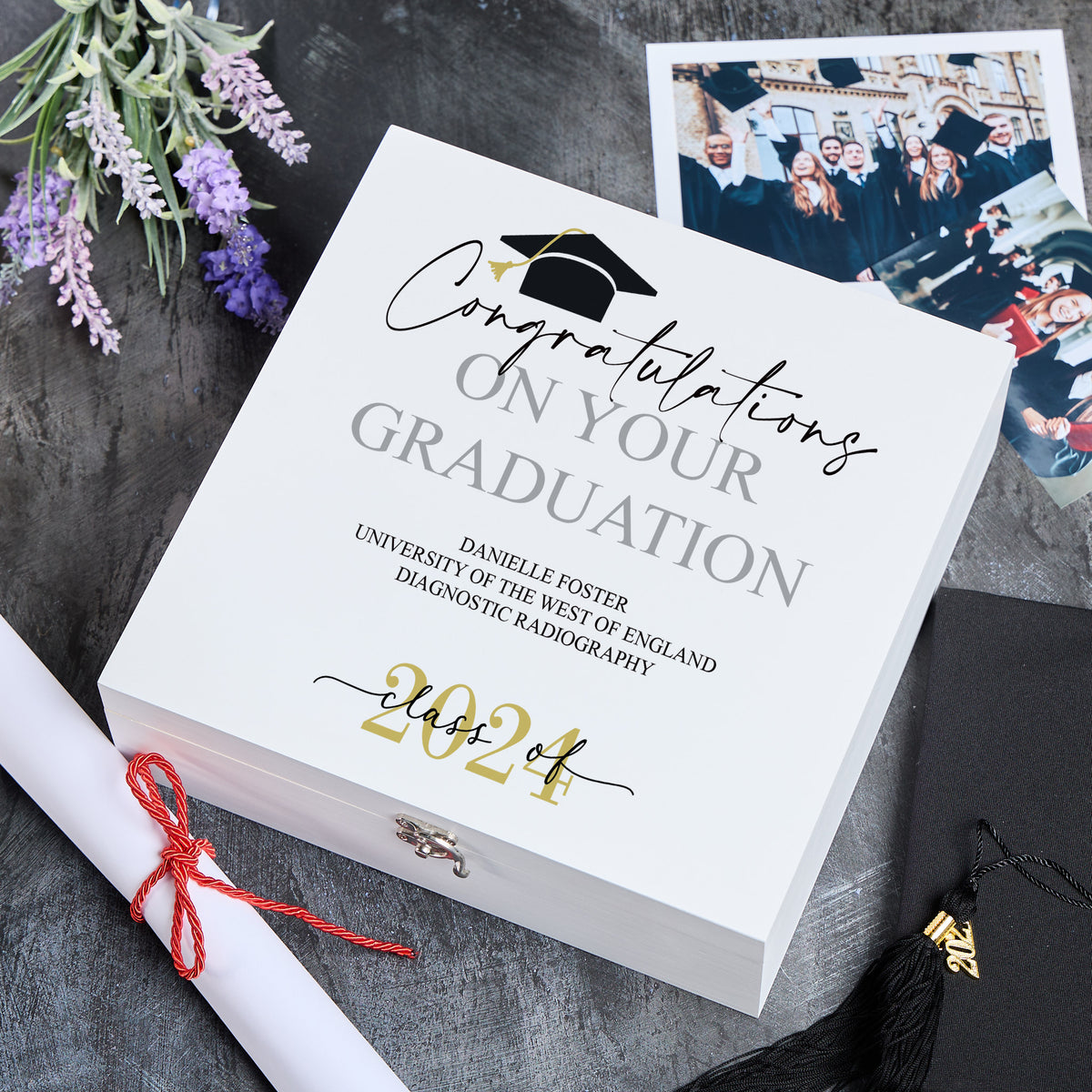ukgiftstoreonline Personalised Class of Year Graduation Gift Keepsake Wooden Box