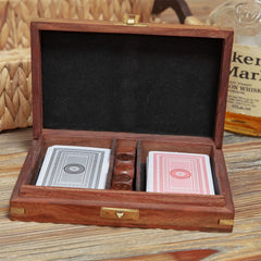 Personalised Luxury Playing Card Box With Dice mens personalised gift Keepsake Box ukgiftstoreonline