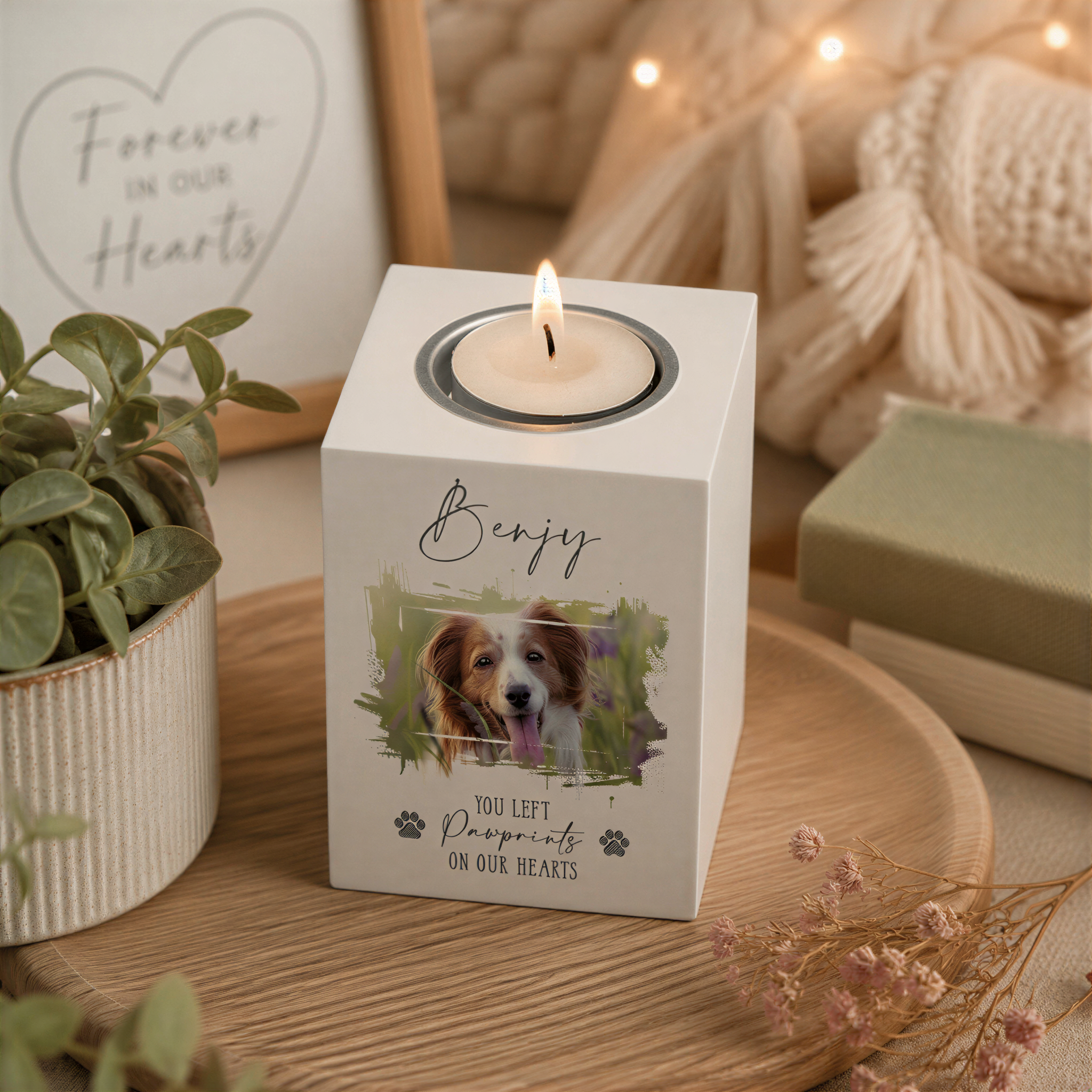 Personalised Remembrance Pet Memorial Photo Candle Tealight Holder Tea Light Holder ukgiftstoreonline