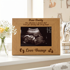 Baby Scan Photo Frame – Wooden Pregnancy Keepsake | Gift for New Daddy Baby Photo Frame ukgiftstoreonline