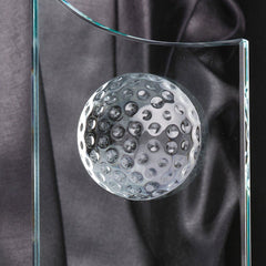 Large Jade Glass Personalised Golf Trophy With 3D Ball Jade Glass ukgiftstoreonline