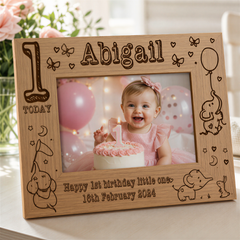 Personalised Baby Girl's First Birthday Photo Frame gift Baby Girl Photo Frame ukgiftstoreonline