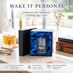 Engraved Personalised Whiskey Glass in Silk Lined Gift Box Personalised Whiskey Glass ukgiftstoreonline