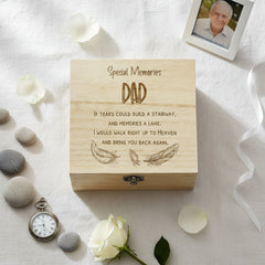 Dad In Loving Memory Engraved Wooden Keepsake Box Gift Keepsake Memory Box ukgiftstoreonline