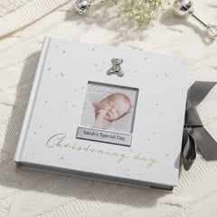 Personalised Christening Day Photo Album Gift With Raised Icons Boxed Christening Photo Album ukgiftstoreonline
