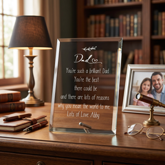 Personalised Dad Keepsake Gift Glass Plaque With Sentiment Personalised Plaque Gift ukgiftstoreonline