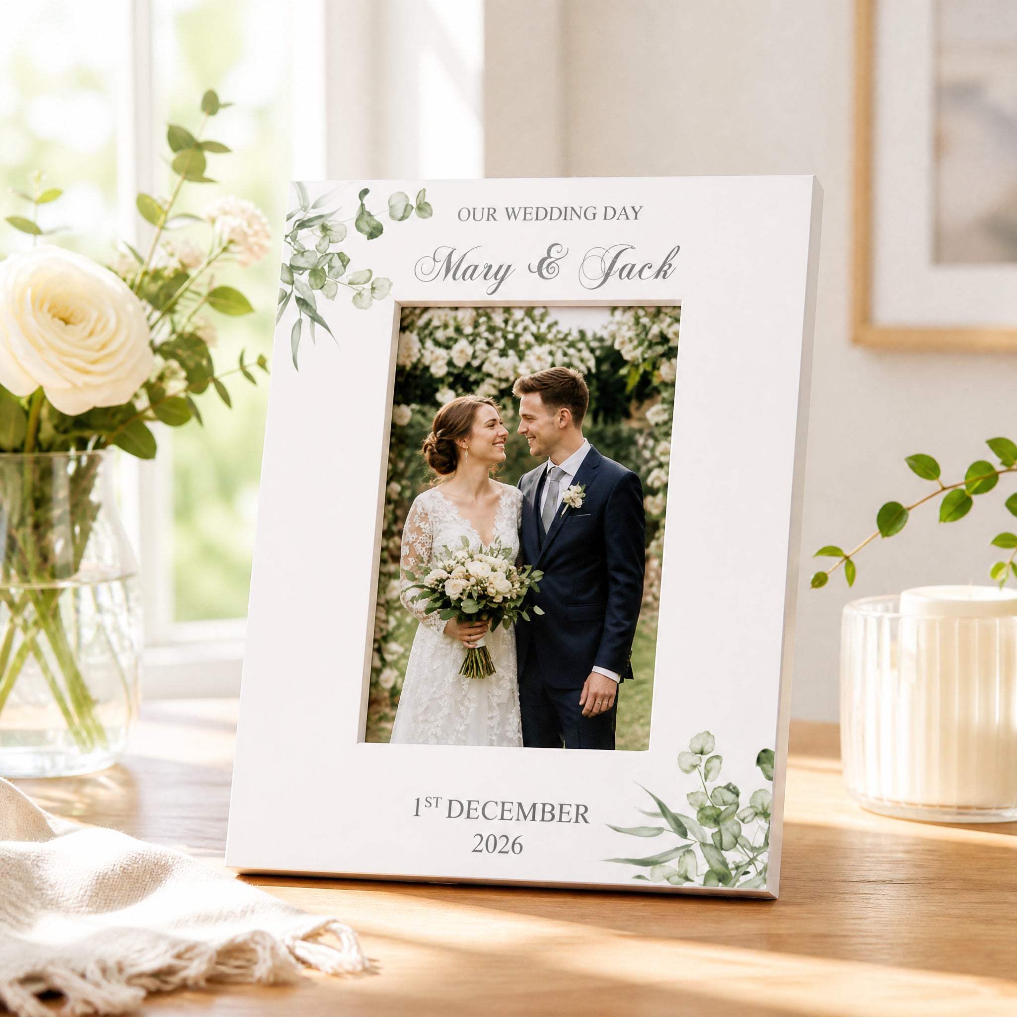 Personalised On Our Wedding Day Elegant Photo Frame Gift For Couple Photo Frame ukgiftstoreonline