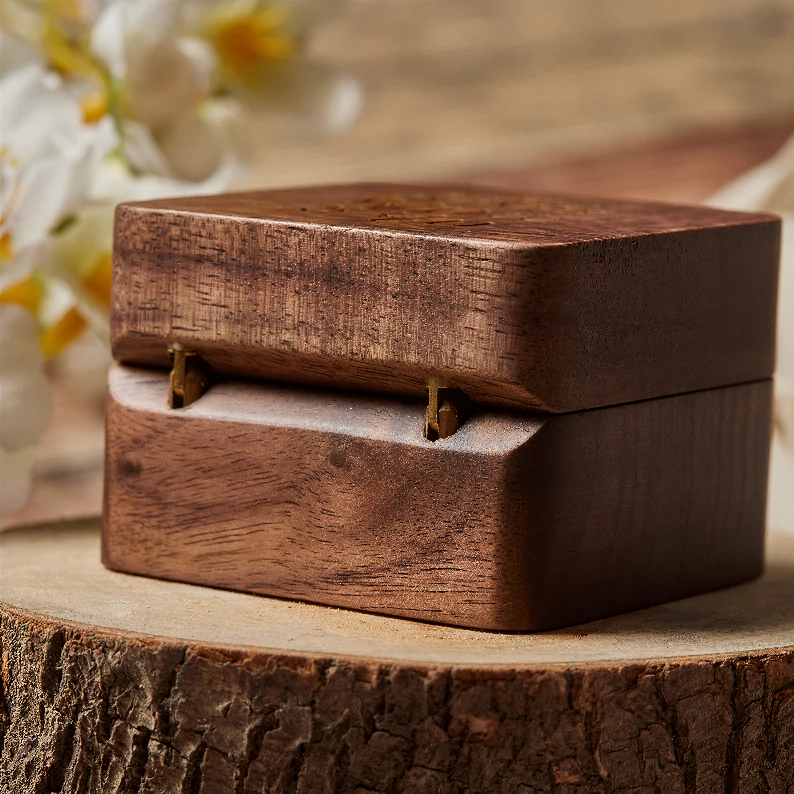 Personalised Wedding Ring Box Holder for 2 Rings With Border Ring Box Holder ukgiftstoreonline