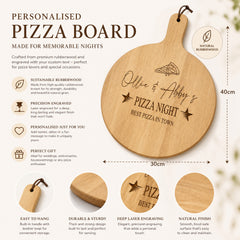 Personalised Pizza Board | Large Wooden Paddle, Couples Gift UK. ukgiftstoreonline