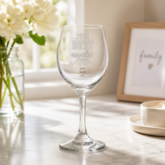 Personalised Engraved Wine Glass | Gift For Auntie, Gift Boxed Personalised glassware ukgiftstoreonline