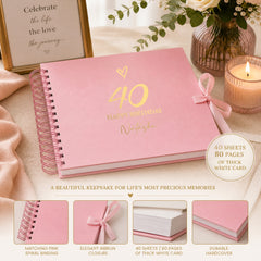 Personalised Birthday Scrapbook, Pink Love Heart Any Age Gift Scrapbook ukgiftstoreonline