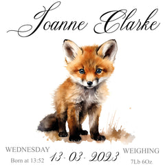 Personalised Baby Keepsake Box Memories Gift With Woodland Fox