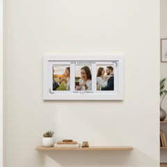 Custom Engagement Photo Collage Print With Mount and White Wood Frame Engagement Photo Frame ukgiftstoreonline
