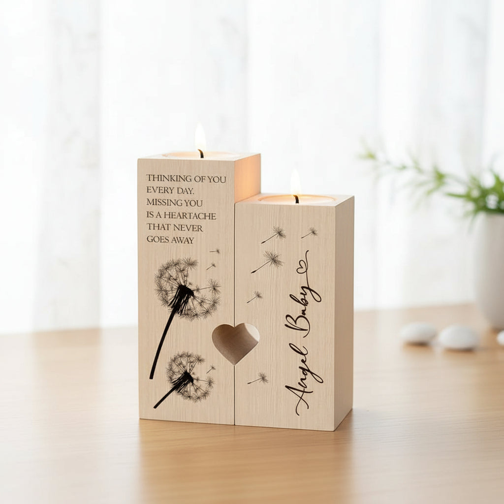 Angel Baby In Loving Memory Remembrance Double Tea Light Candle Holder