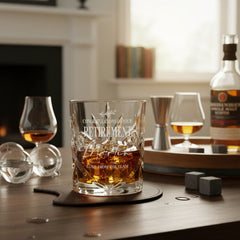 Engraved Retirement Crystal Cut Whiskey Glass Gift Personalised Whiskey Glass ukgiftstoreonline