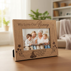 We Love Our Nanny To The Moon and Back Engraved Wooden Photo Frame Gift Nanny Photo Frame ukgiftstoreonline 4 x 6 Inch