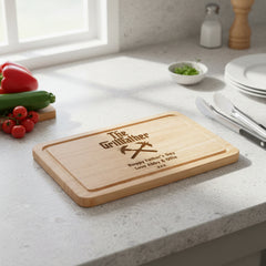 The Grill Father Gift For Dad Fathers Day or Birthday Laser Engraved Chopping Board with Personalised Message
