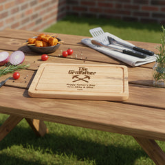 The Grill Father Gift For Dad Fathers Day or Birthday Laser Engraved Chopping Board with Personalised Message