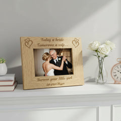 Father Of The Bride Forever Your Girl Engraved Wooden Photo Frame Personalised Gift Photo Frame ukgiftstoreonline 5 x 7 Inches