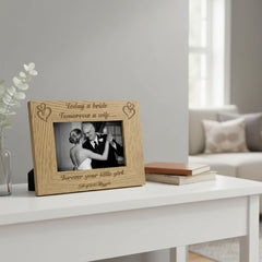 Father Of The Bride Forever Your Girl Engraved Wooden Photo Frame Personalised Gift Photo Frame ukgiftstoreonline