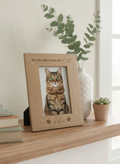 Personalised Cat Photo Frame All You Need Is Love And A Cat Dog or Cat Photo Album ukgiftstoreonline