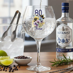 Personalised Any Age Birthday Cocktail Gin Glass Gift with Bees 18th 21st 30th 40th 50th 60th 70th 80th Personalised Gin Glasses ukgiftstoreonline