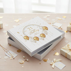 Personalised 21st Birthday Photo Album Gift With Gold Balloons Birthday Photo Album ukgiftstoreonline