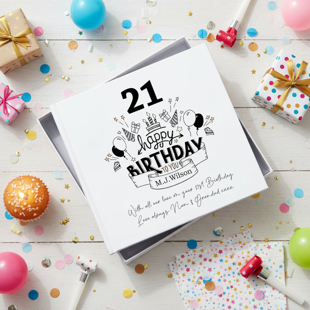 Personalised Any Age Happy Birthday Photo album Gift 18th, 21st, 30th, 40th, 50th, 60th Birthday Photo Album ukgiftstoreonline