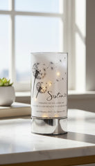 Personalised Sister Memorial Led Lamp With Dandelions Personalised Lights ukgiftstoreonline