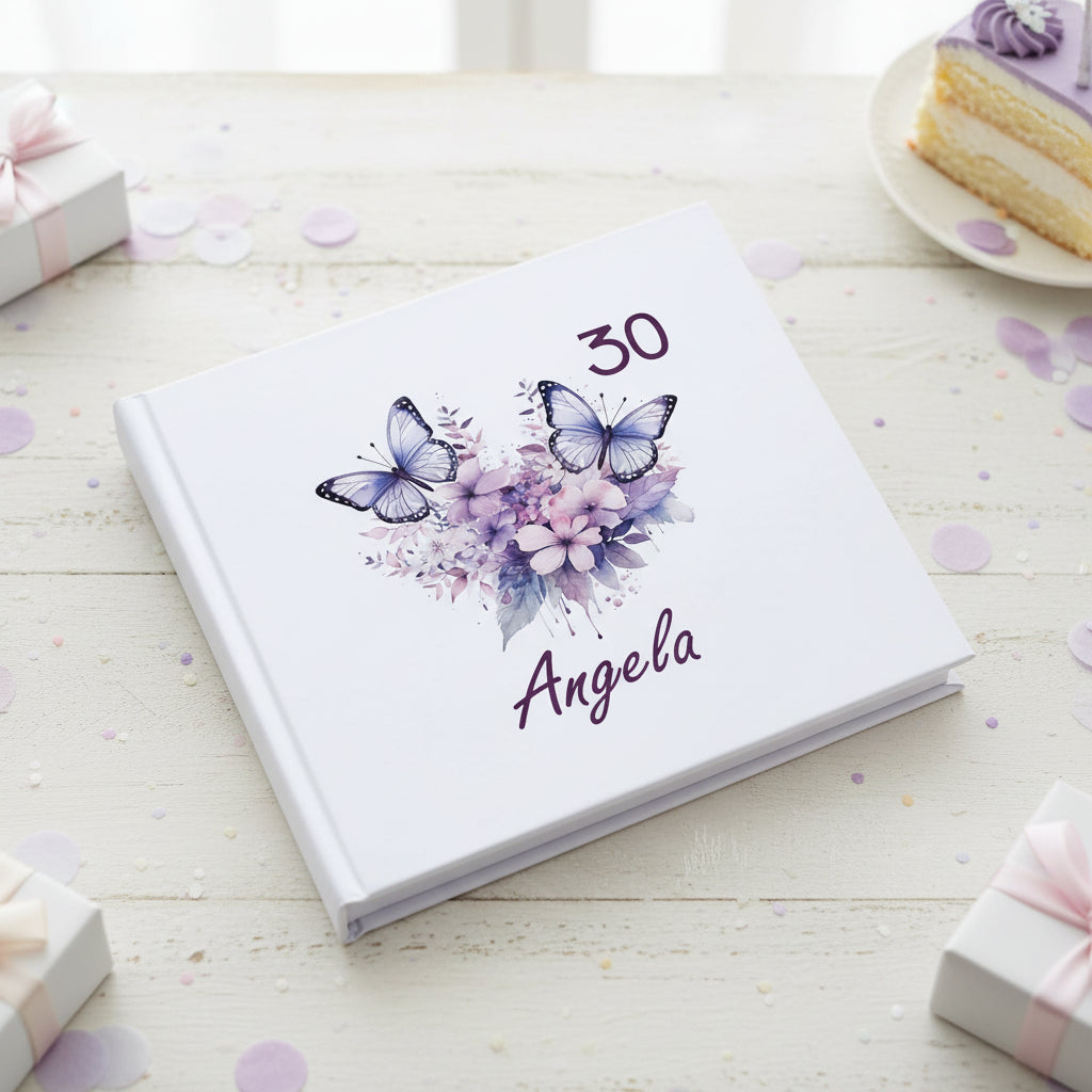 Personalised Any Age Birthday Photo Album With Butterflies 13th 16th 18th 21st 30th 40th 50th 60th 70th Photo Album ukgiftstoreonline