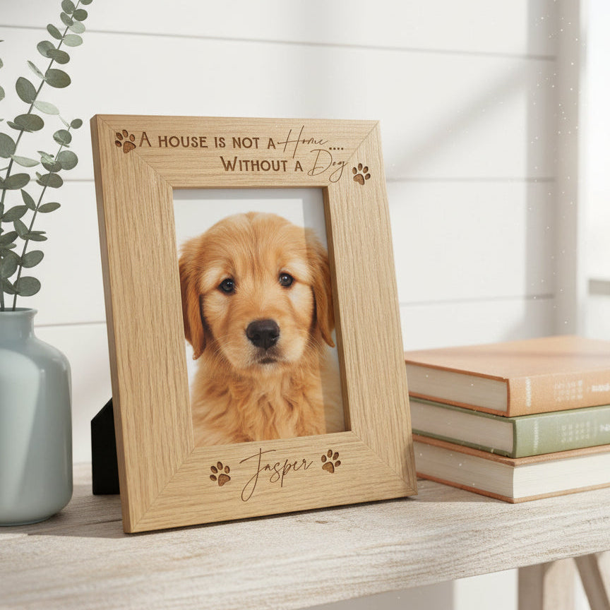 Personalised Dog Photo Frame A House Is Not A Home Without A Dog Dog or Cat Photo Album ukgiftstoreonline 4 x 6 Inch