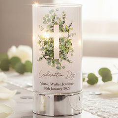 Personalised First Holy Confirmation Night Light Gift With Green Cross ukgiftstoreonline