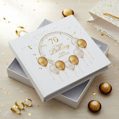 Personalised 70th Birthday Photo Album Gift With Gold Balloons Birthday Photo Album ukgiftstoreonline
