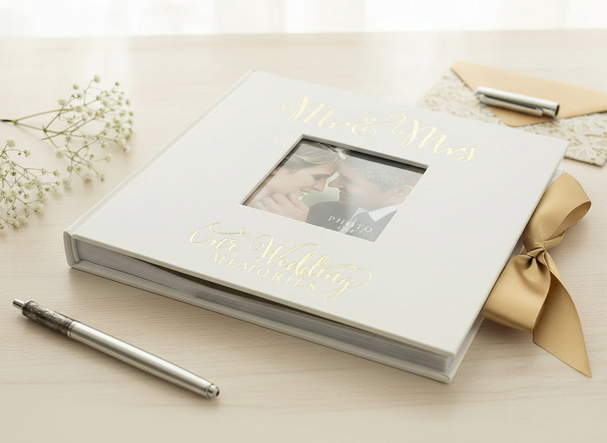 Large Wedding Photo Album For 50 6x8 Photos With Gold Lettering ukgiftstoreonline