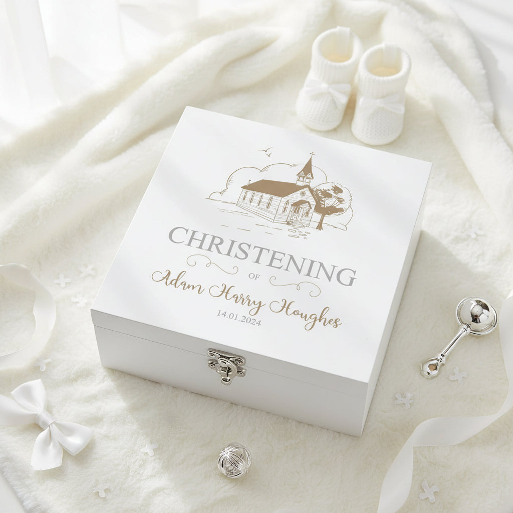 Personalised Christening Wooden Box Memories Keepsake Gift Keepsake Wooden Box ukgiftstoreonline