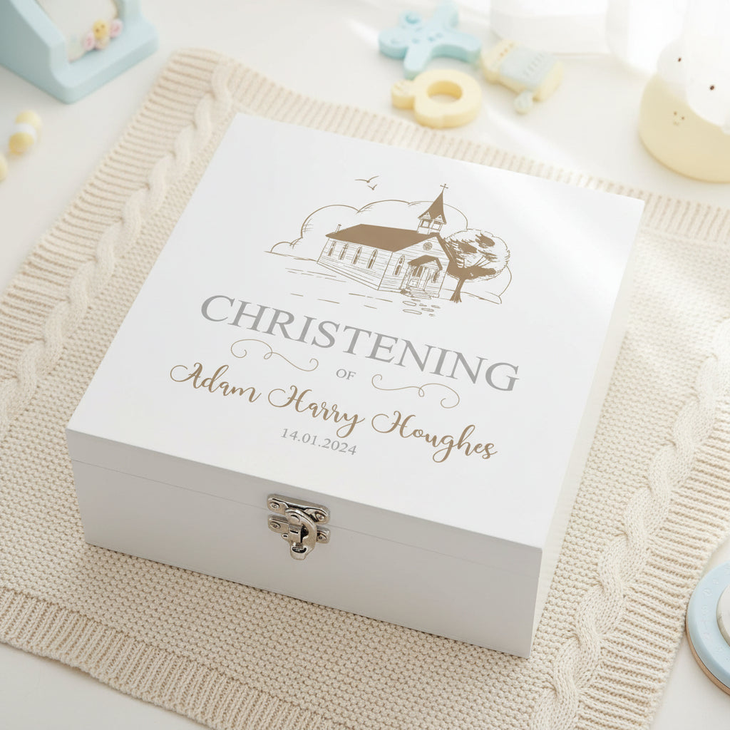 Personalised Christening Wooden Box Memories Keepsake Gift Keepsake Wooden Box ukgiftstoreonline