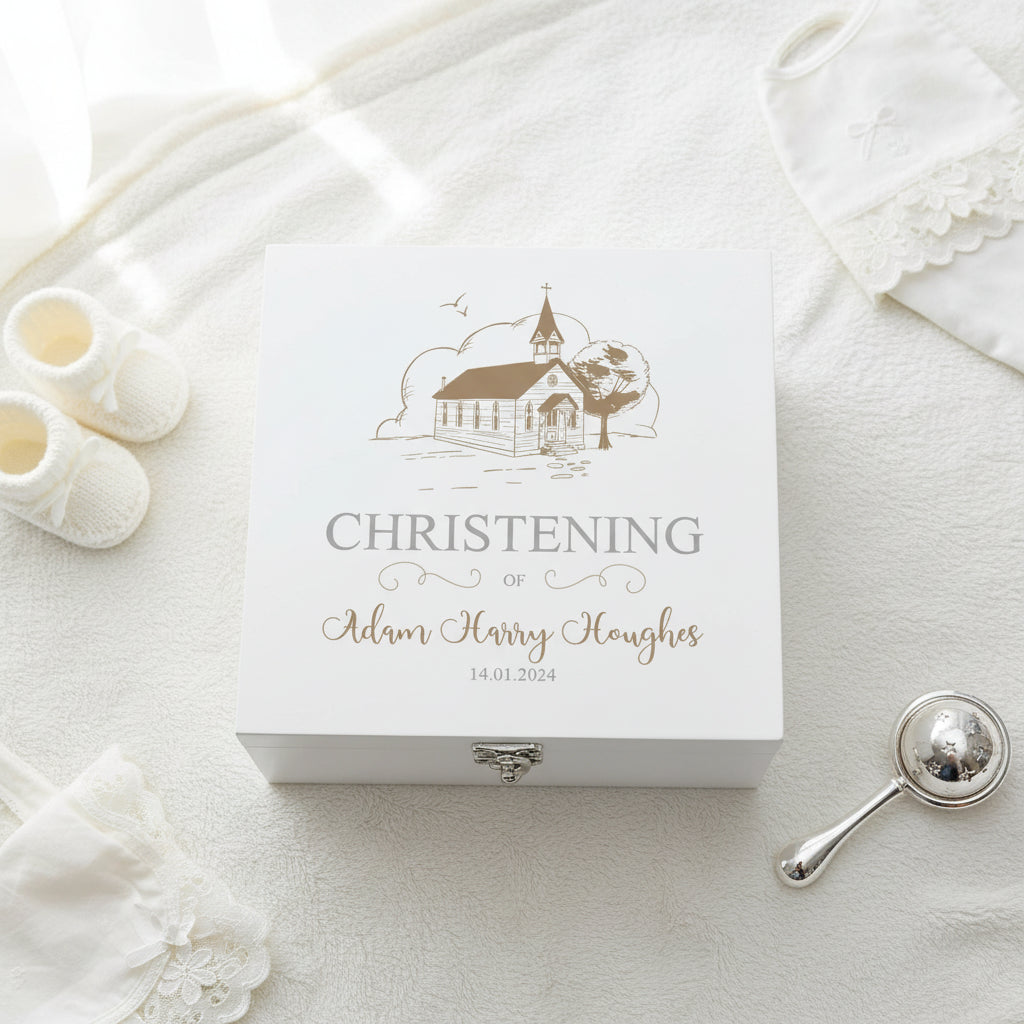 Personalised Christening Wooden Box Memories Keepsake Gift Keepsake Wooden Box ukgiftstoreonline